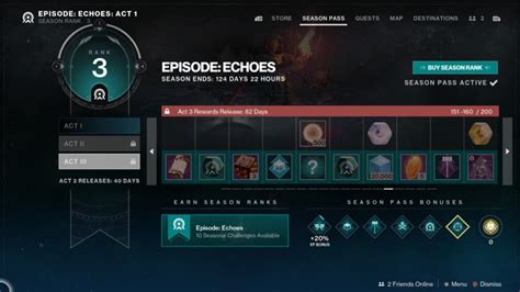 Destiny 2 Episode Echoes All Season Pass Rewards The Nerd Stash