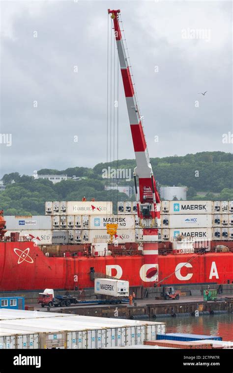 Crane Unloaded Container Cargo Ship Sevmorput Fsue Atomflot Russian