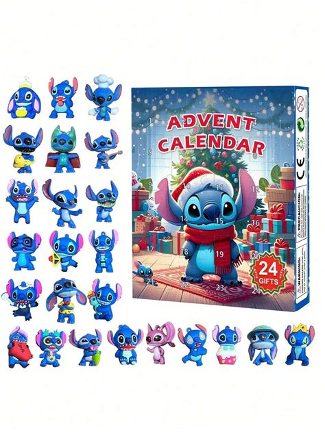 Caja Misteriosa De Calendario Disney Stitch Kawaii Figuras De Acci N De