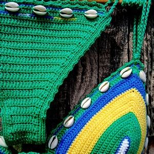 Crochet Bikini Set BRAZIL Flag Bikini Brazilian Flag Etsy