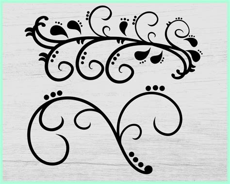 Flourish Svg Bundle Swoosh Svg Swashes Svg Swirl Svg Etsy