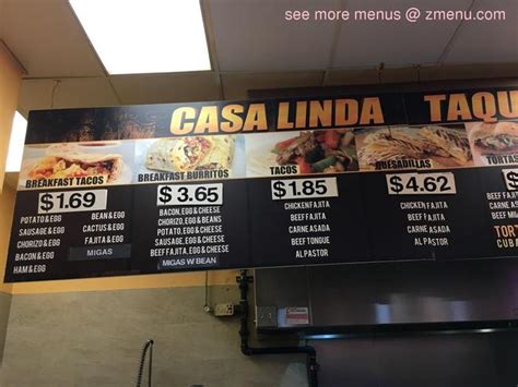 Online Menu Of Casa Linda Taqueria Restaurant Austin Texas 78745 Zmenu