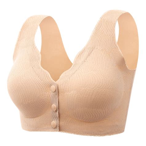 Mallwal Womens Bras No Underwire Seamless Bra Feature V Neck Full Figure Bra Style W 299 Beige