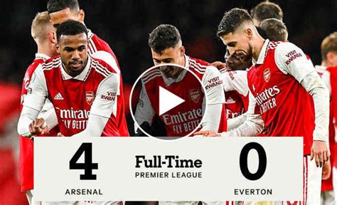 Ft Arsenal 4 0 Everton Gunners Go 5 Points Clear Video Highlights