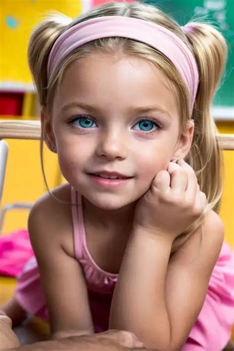 Pretty Blonde Loli Pink Headband AIイラスト PixAI