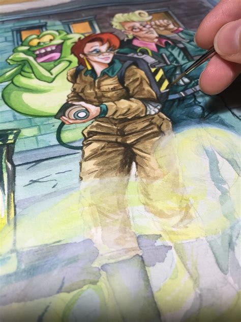 The Real Ghostbusters Fanart Original Watercolour Painting Etsy Canada