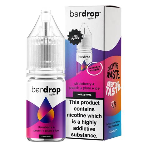 Strawberry Peach Plum Ice 10ml Nic Salt By Bar Drop Salts Prime Vapes Uk