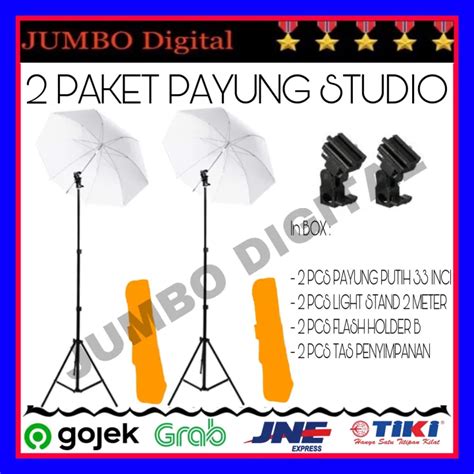 Paket Lighting Foto Studio Payung Reflektor Lighting Kit Youtube Vlog