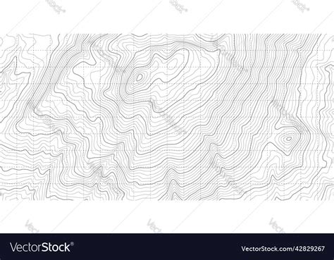 Black White Topographic Contour Outline Map Vector Image