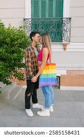Happy Lesbian Couple Shares Tender Moment Stock Photo Shutterstock