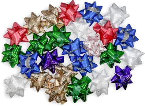 Pack Of 50 Self Adhesive Gift Bows In Assorted Color Designs Peel N