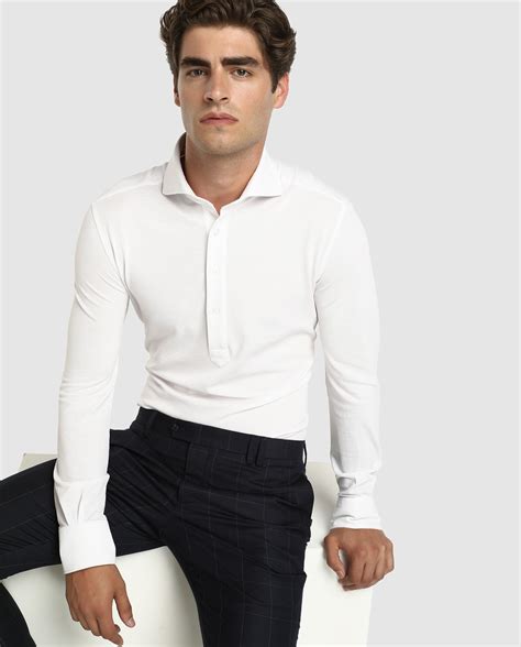 Polo De Hombre Regular Blanco De Manga Larga Fashion El Corte Ingl S