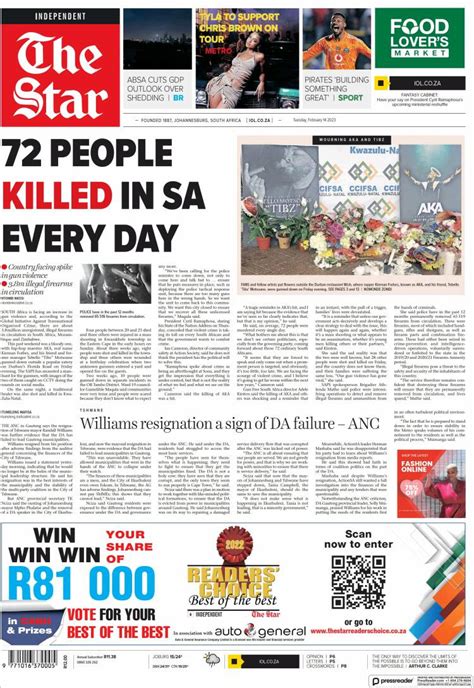 Newspaper The Star South Africa Newspapers In South Africa Tuesday