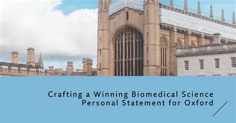 Crafting The Perfect Biomedical Science Personal Statement For Oxford