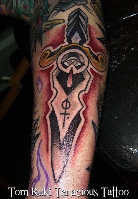 Old School Dagger Custom Tattoo Design By Tom Ruki For Boo Flickr