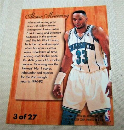 Alonzo Mourning Fleer Flair Hardwood Leaders Of