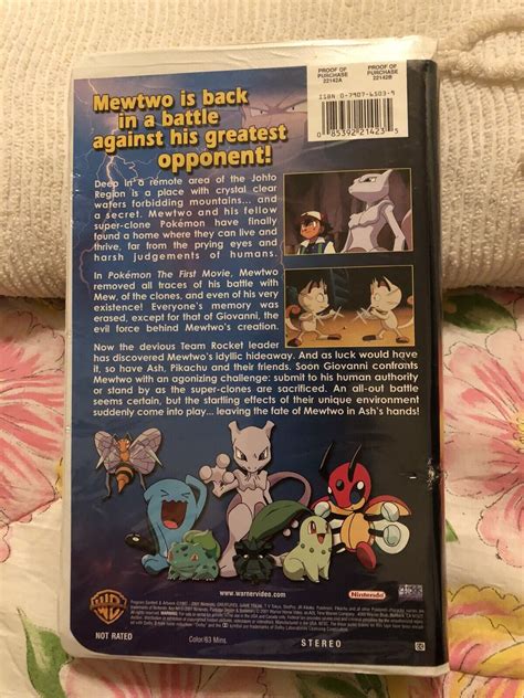 Pokemon Mewtwo Returns Vhs 2001 Clamshell Packaging Johto Pikachu