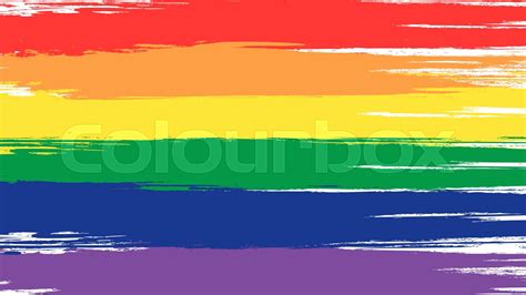 Rainbow flag - symbol of Gay Pride. Flag consists of six colors: red ...