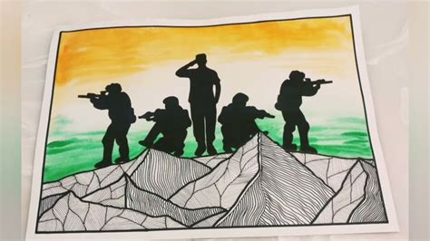 Vijay Diwas Day Drawing Poster On Kargil Vijay Diwas Tribute To