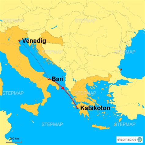 StepMap Kreuzfahrt östliches Mittelmeer Landkarte für Deutschland