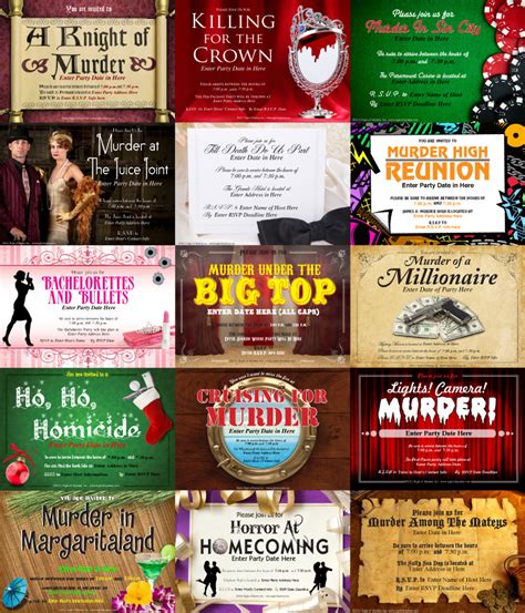 Night of Mystery: Downloadable Murder Mystery Party Invitations!