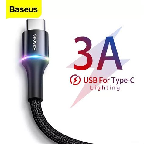 Baseus Usb To Type C Halo Led Fast Charging Cable M Mobile Phones