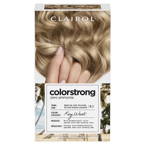 Clairol Colorstrong Permanent Zero Ammonia Hair Dye Medium Ash Blonde Key West Hair Color