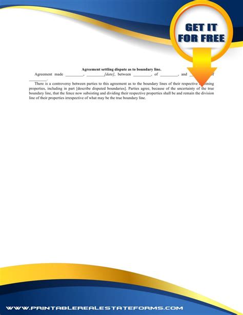 Sample Agreement Settling Dispute As To Boundary Line Form