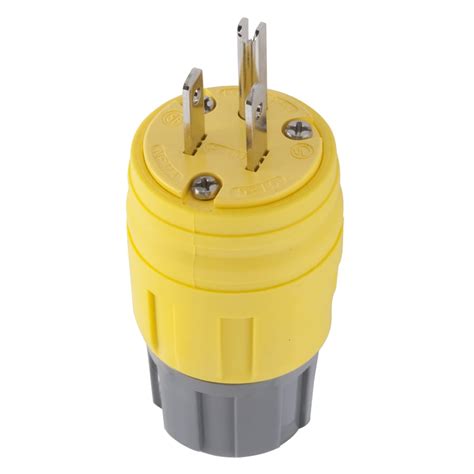 Hubbell 15 Amp 125 Volt Yellow 3 Wire Grounding Plug At