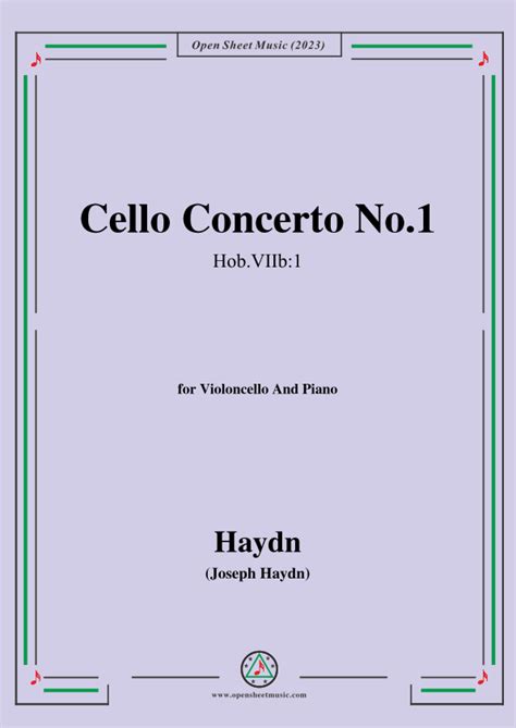 Haydn Cello Concerto No1in C Majorhobviib1for Cello And Piano