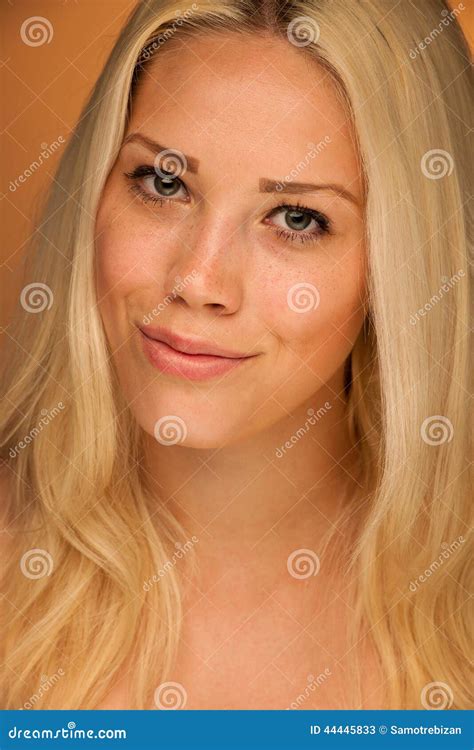 Neauty Portrait Of Cute Blonde Woman Stock Image Image Of Girl