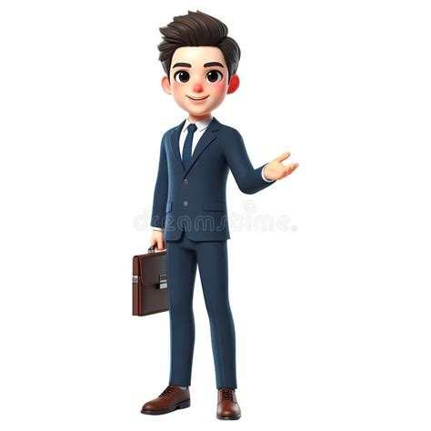 Cartoon Businessman in Presenting Pose Stock Photo - Illustration of business, explain: 328562476