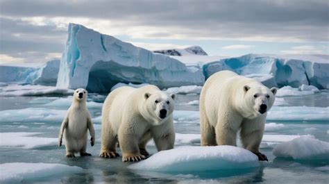 Premium Photo | A polar bear on an iceberg