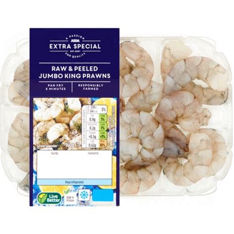 Asda Extra Special Raw And Peeled Jumbo King Prawns 160g Compare