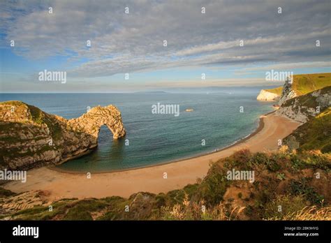 Durdle Door Near Lulworth Cove On The Jurassic Coast In Dorset England