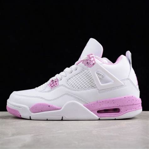 Air Jordan 4 Retro Pink/White in 2024 | Pink jordans, Pink and white ...