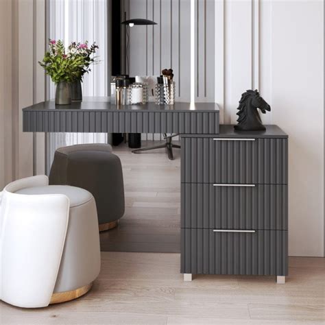 Туалетный столик с тумбочкой Кс-11_K-35 "Саванна", Антрацит / Графит ...