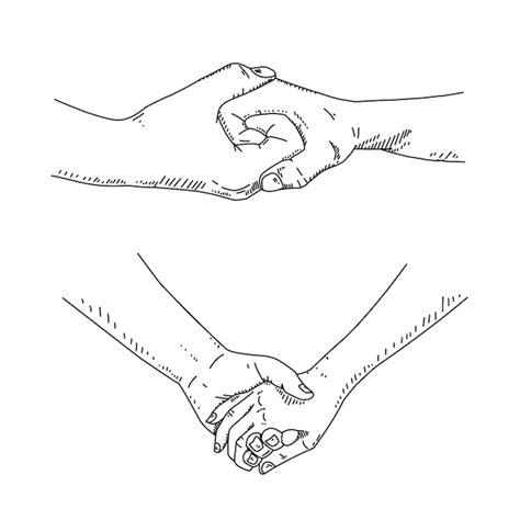 Couple Sketch Holding Hands