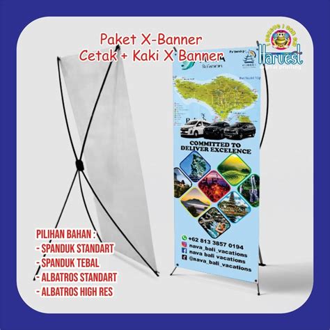 Jual Paket X Banner Cetak Kaki X Banner Fiber 60x160 Standing