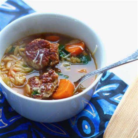 Pork Meatball Soup With Spinach And Orzo Island Bakes