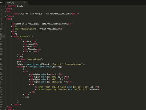 Membuat Crud Dengan Php Dan Mysqli Menampilkan Data Malas Ngoding