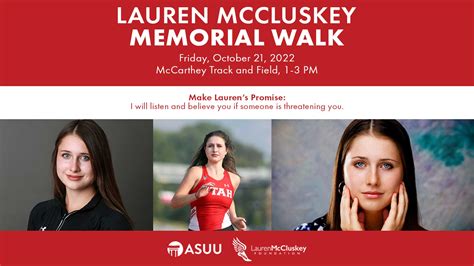 Lauren McCluskey memorial walk and 5K events – @theU