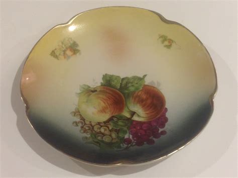 Hand Painted Plate Germany Fruit Etsy Painted Plates Plates