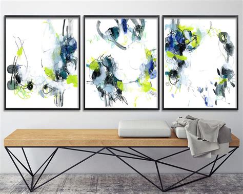 Set of 3 Giclee Prints from Abstract Paintings acrylic | Etsy