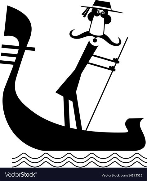 Man Rides On Gondola Isolated Royalty Free Vector Image