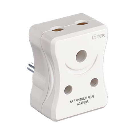 Topaz 6A 3 Pin Multi Plug Adaptor Blister Pack Lyter