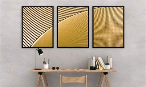 Quadro Abstrato Moderno Dourado Pe As X Elo