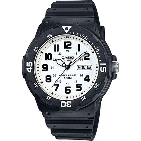 Casio Mrw H Bv Mens Classic White Dial Black Resin Band Dive