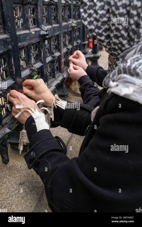 London Uk 19th March 2024 Activist Shave Their Heads Outside The