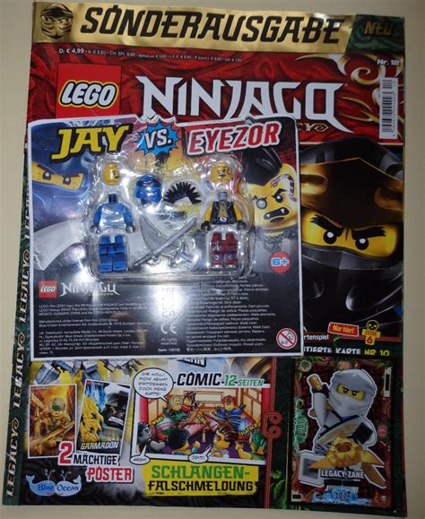 Lego NINJAGO časopis 2x hračka JAY VS EYEZOR Poškozený obal Aukro